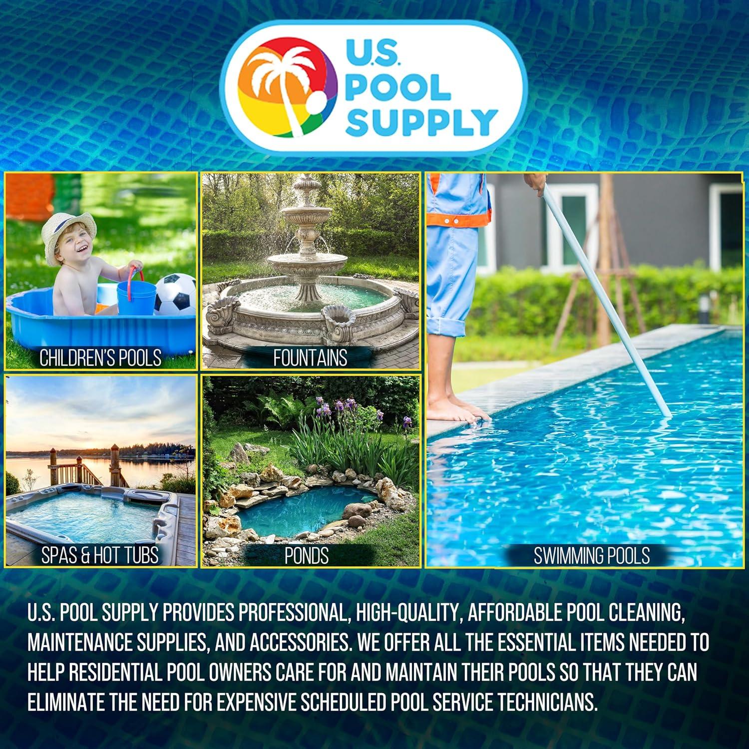 imageUS Pool Supply Pool Brush Head for Inground Pools 177 Swimming Pool Brush with Pole Handle Bristle Scrub Brushes with Curved Ends Above Ground Cleaning Equipment Scrubber Cleaner Leaves Debris13 Rubber Bristles